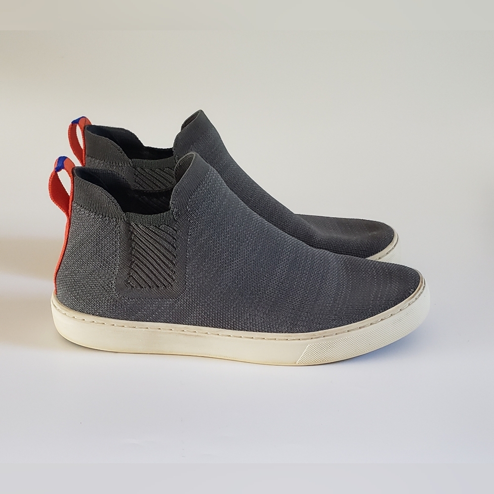 Rothy’s Blue Fog Melange Women's Knit Pull On Chelsea Ankle Boots Sneakers 8.5